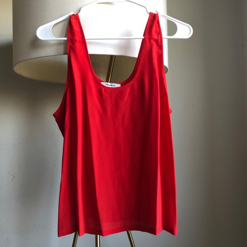 Red tank blouse